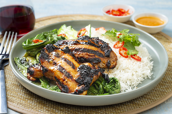 Bang Bang Chicken with Asian Veg and Rice
