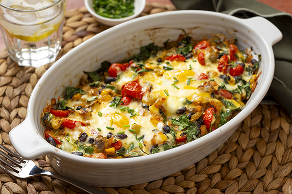 Mexican Baked Eggs with Crunchy Corn Chips