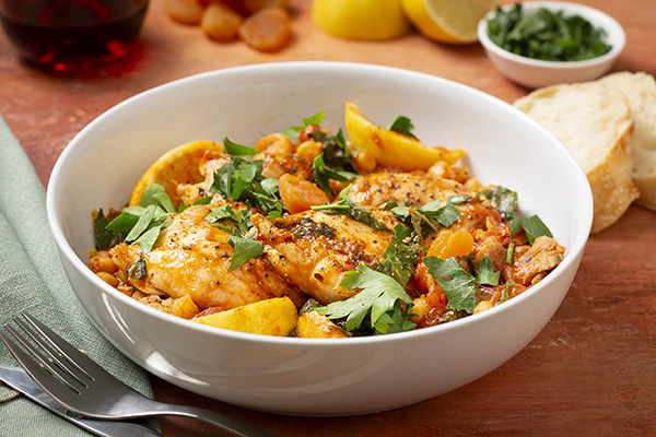 Lemon and Apricot Chicken with Crunchy Ciabatta