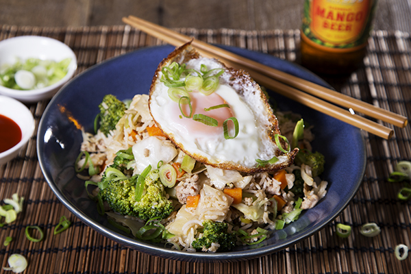 Quick and Easy Pork Fried Rice with Broccoli & Carrot