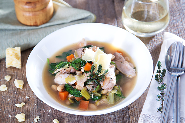 French Farmhouse Chicken Soup with Cannellini Beans and Leek