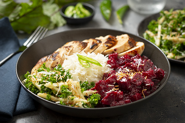 Sri Lankan Beetroot Curry with Grilled Chicken