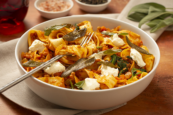 Healthy Beef and Lentil Bolognese with Pappardelle and Creamy Ricotta
