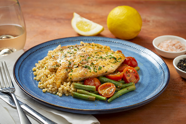 Grilled Snapper with Green Beans and Cherry Tomatoes